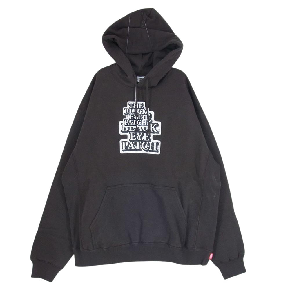 ブラック アイ パッチ 22AW BEPFW22TP39 OG LABEL HOODIE レーベル ロゴ フーディー プルオーバ― パーカー ブラウン系 L【新古品】【未使用】【中古】