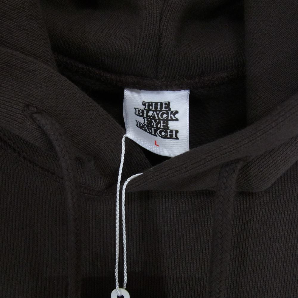 ブラック アイ パッチ 22AW BEPFW22TP39 OG LABEL HOODIE レーベル ロゴ フーディー プルオーバ― パーカー ブラウン系 L【新古品】【未使用】【中古】