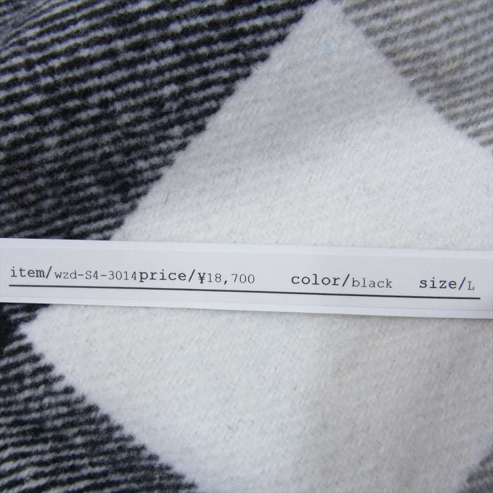 ウェンズデイ wzd-S4-3014 RELAX EASY BLOCK CHECK WOOL PANTS リラックス イージー ブロック チェック ウール パンツ ブラック系 L【美品】【中古】