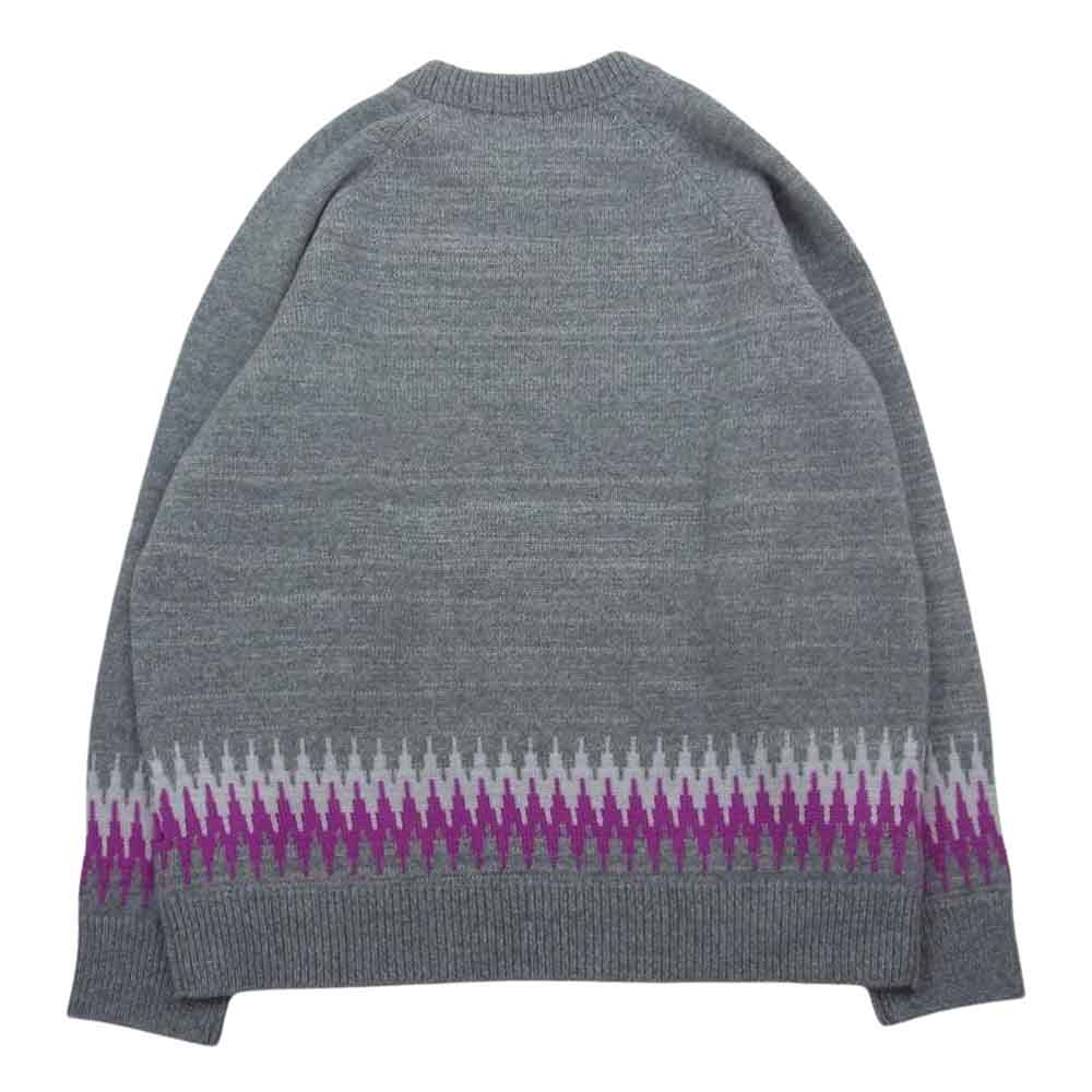 クオン 143KN022700 Zig Zag Sweater ジグザグウール プルオーバー クルーネック セーター グレー系 L【極上美品】【中古】