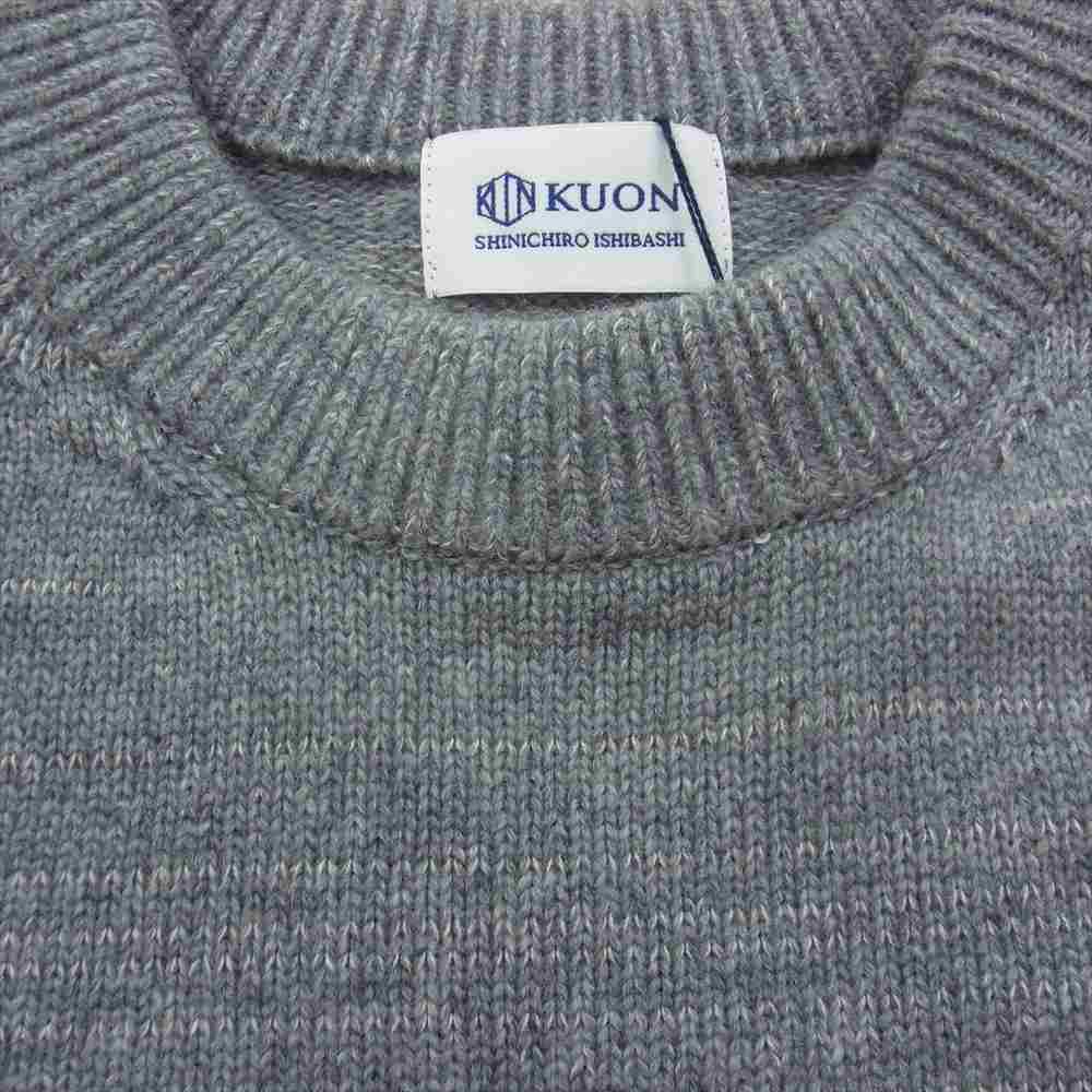 クオン 143KN022700 Zig Zag Sweater ジグザグウール プルオーバー クルーネック セーター グレー系 L【極上美品】【中古】