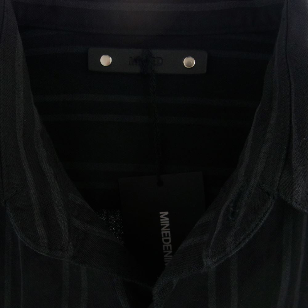 MINEDENIM マインデニム MND-NHW003-96-382 N.HOOLYWOOD  BD.Discharge Stripe NHW SH エヌハリウッド ストライプ シャツ ブラック系 グレー系 38【極上美品】【中古】