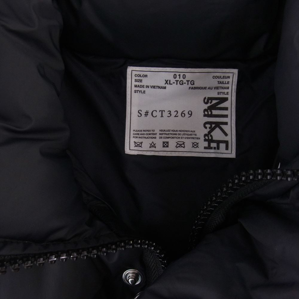 Sacai サカイ 20AW CT3269-010 NIKE NRG PARKA ナイキ ドッキング ダウンジャケット ブラック系 010 XL【極上美品】【中古】