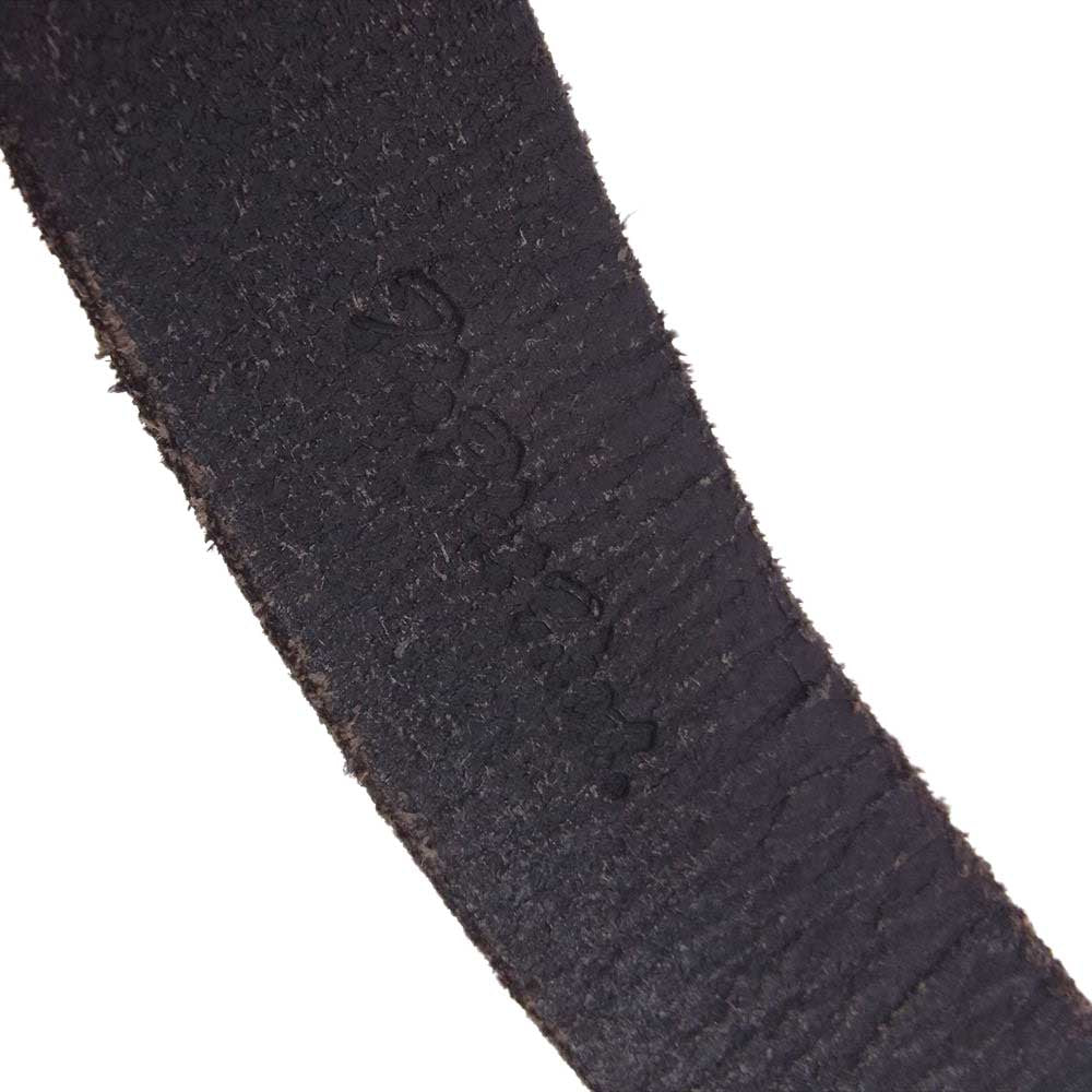 THE FLAT HEAD ザフラットヘッド ヘビー サドル レザー ピンバックル ベルト ブラック系 28インチ【中古】