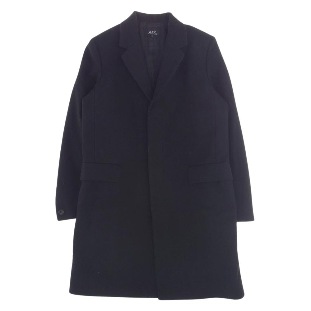 A.P.C. アーペーセー フランス製 ウール チェスターコート ブラック系 M【中古】