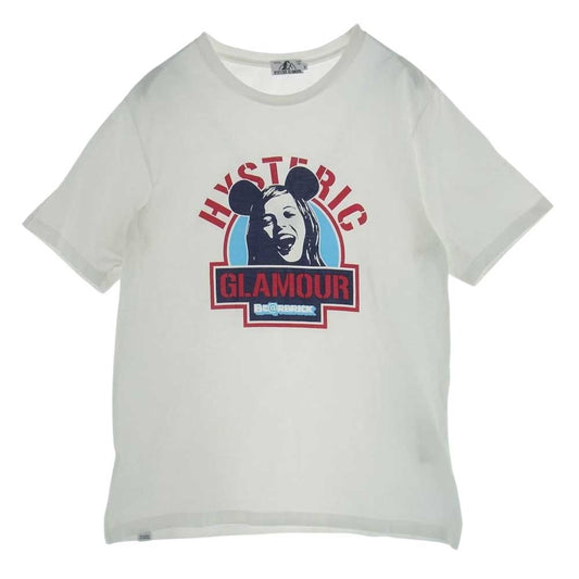 HYSTERIC GLAMOUR ヒステリックグラマー 02192CT23 BE@R & GIRL コットン プリント Tシャツ ホワイト系 S【中古】