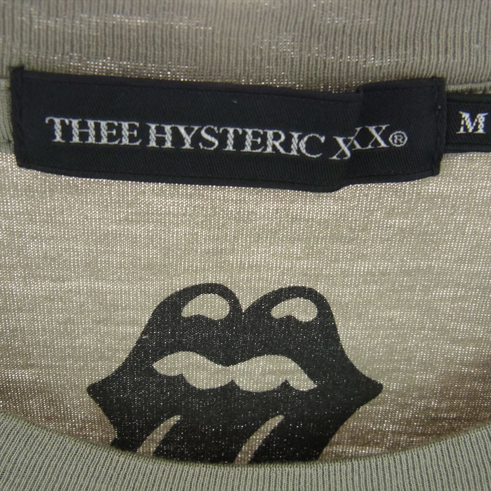 HYSTERIC GLAMOUR ヒステリックグラマー 06183CT09 XXX トリプルエックス THE ROLLING STONES MISS YOU ローリングストーンズ プリント Tシャツ カーキ系 M【中古】