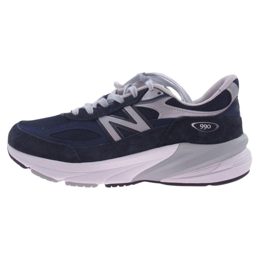 NEW BALANCE ニューバランス M990NV6 USA製 990 V6 ピッキンスエード メッシュ ネイビー スニーカー ネイビー系 26.5cm【新古品】【未使用】【中古】