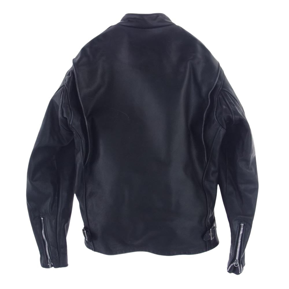 schott ショット 641 スタンドカラー シングル レザー ライダース ジャケット ブラック系 40【中古】