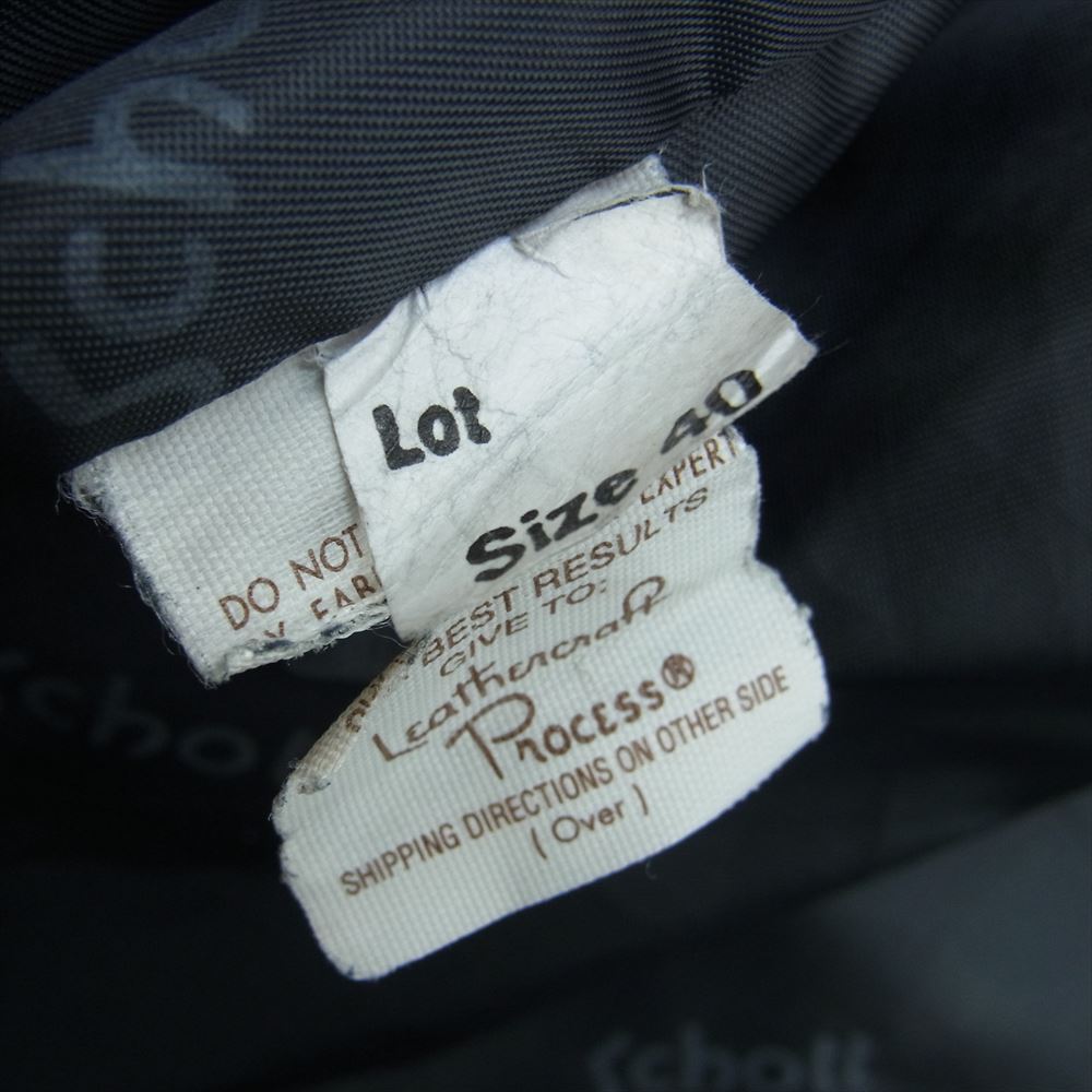 schott ショット 641 スタンドカラー シングル レザー ライダース ジャケット ブラック系 40【中古】