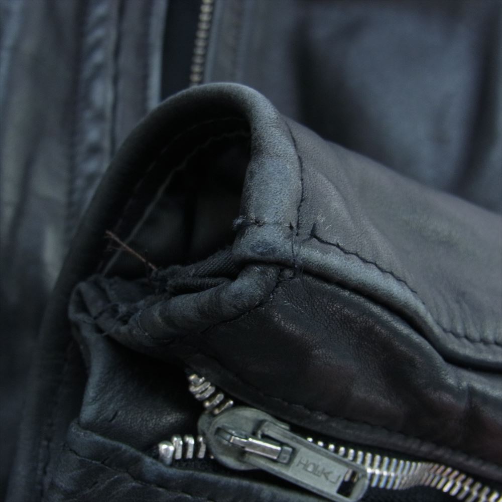 schott ショット 641 スタンドカラー シングル レザー ライダース ジャケット ブラック系 40【中古】