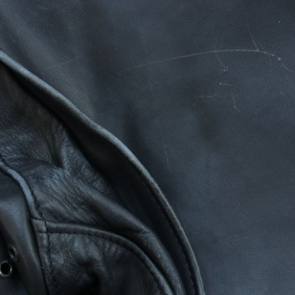 schott ショット 641 スタンドカラー シングル レザー ライダース ジャケット ブラック系 40【中古】