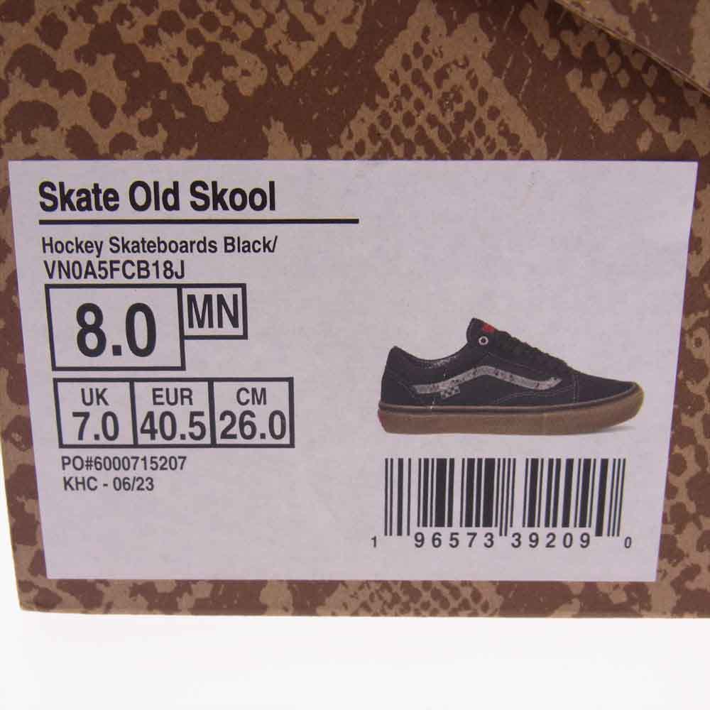 VANS バンズ VN0A5FCB18J × HOCKEY X OLD SKOOL SNAKESKIN オールドスクール ローカットスニーカー  ブラック系 26cm【中古】