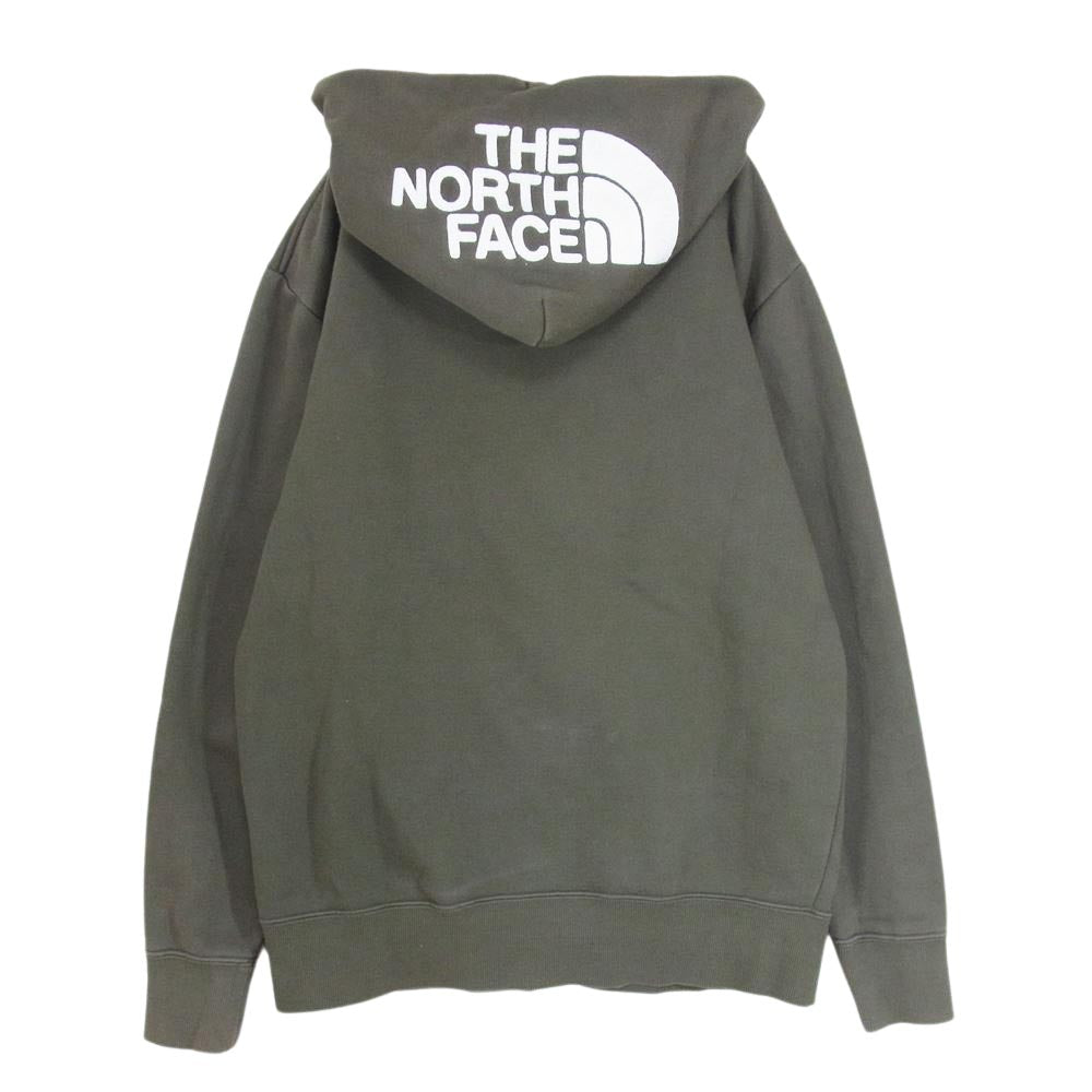 THE NORTH FACE ノースフェイス NT62130 リアビュー フルジップ フーディ ロゴ刺繡 パーカー カーキ系 M【中古】