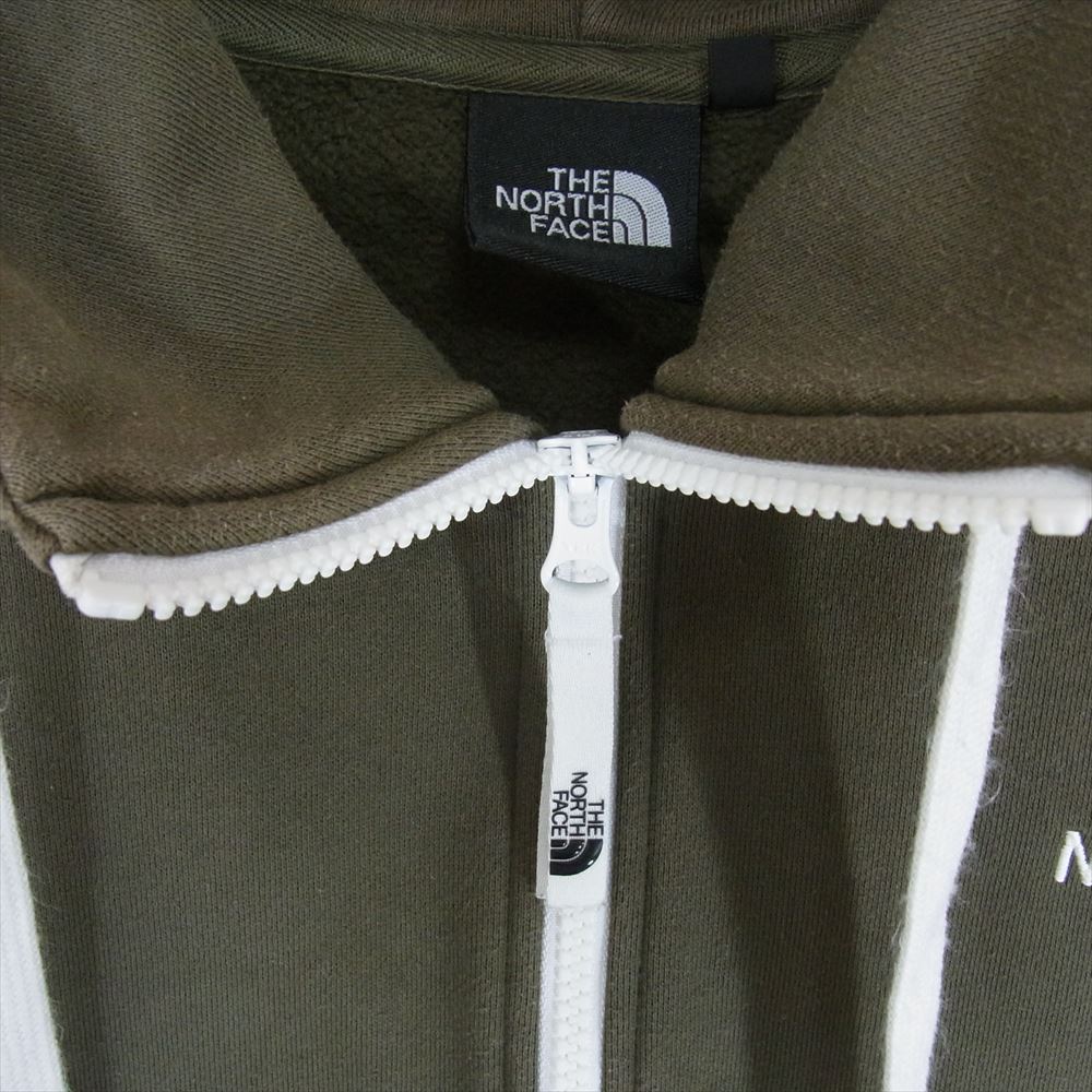 THE NORTH FACE ノースフェイス NT62130 リアビュー フルジップ フーディ ロゴ刺繡 パーカー カーキ系 M【中古】