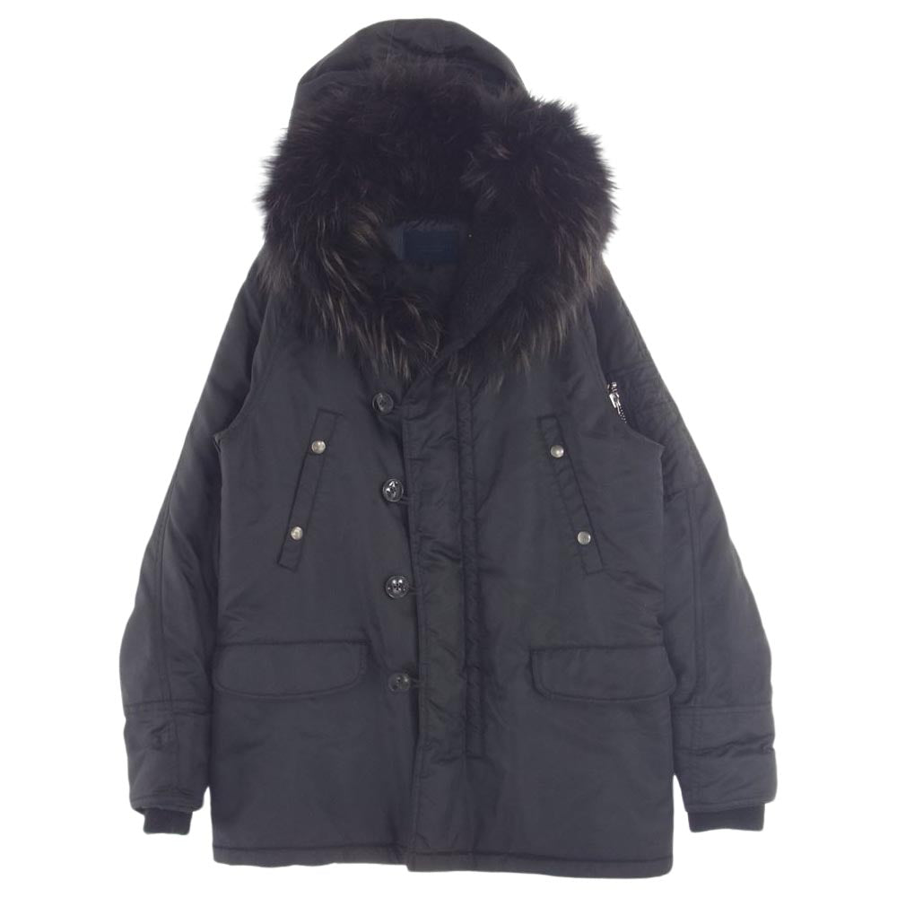 junhashimoto ジュンハシモト NUC43BZ0693TN チャイニーズラクーンファー N-3B ジャケット ブラック系 M【中古】