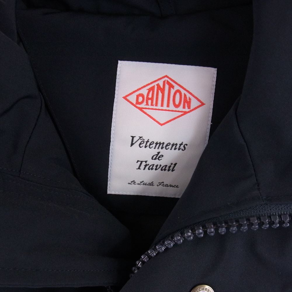 Danton ダントン JD-8744 LAS DOWN LONG コート チャイニーズラクーンファー ロング ダウン コート ネイビー系 36【美品】【中古】