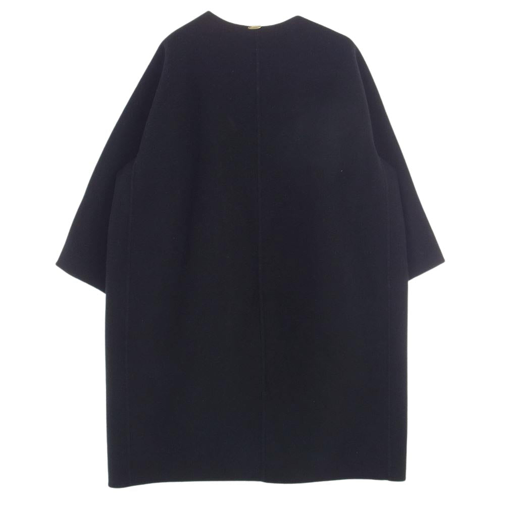 ミューズ ドゥ ドゥーズィエム クラス 18-020-500-4010 ジョーゼットコート ノーカラー コート ブラック系【中古】