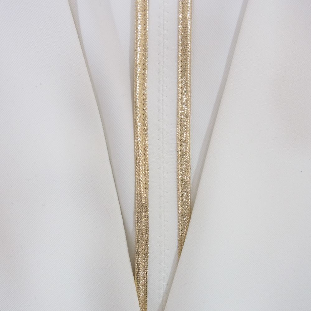 ベイジ ノーカラージャケット パンツ セットアップ スーツ ホワイト系 2【極上美品】【中古】