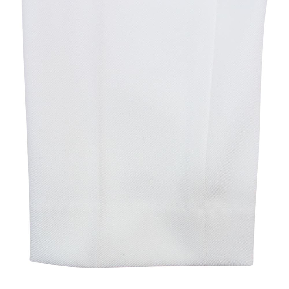 ベイジ ノーカラージャケット パンツ セットアップ スーツ ホワイト系 2【極上美品】【中古】