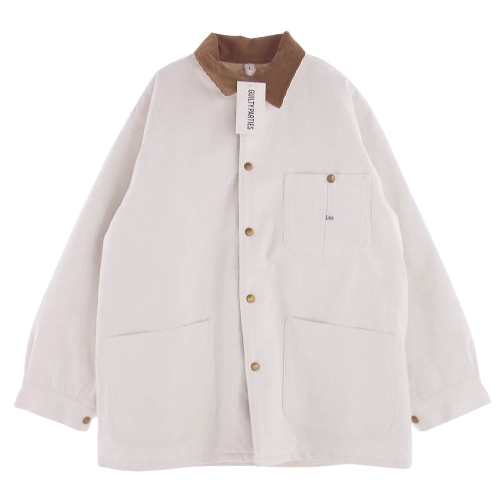 WACKO MARIA ワコマリア 23FW-WMO-LE01 LEE DENIM BOA COVERALL リー デニム ボア ジャケット カバーオール オフホワイト系 ブラウン系 M【極上美品】【中古】
