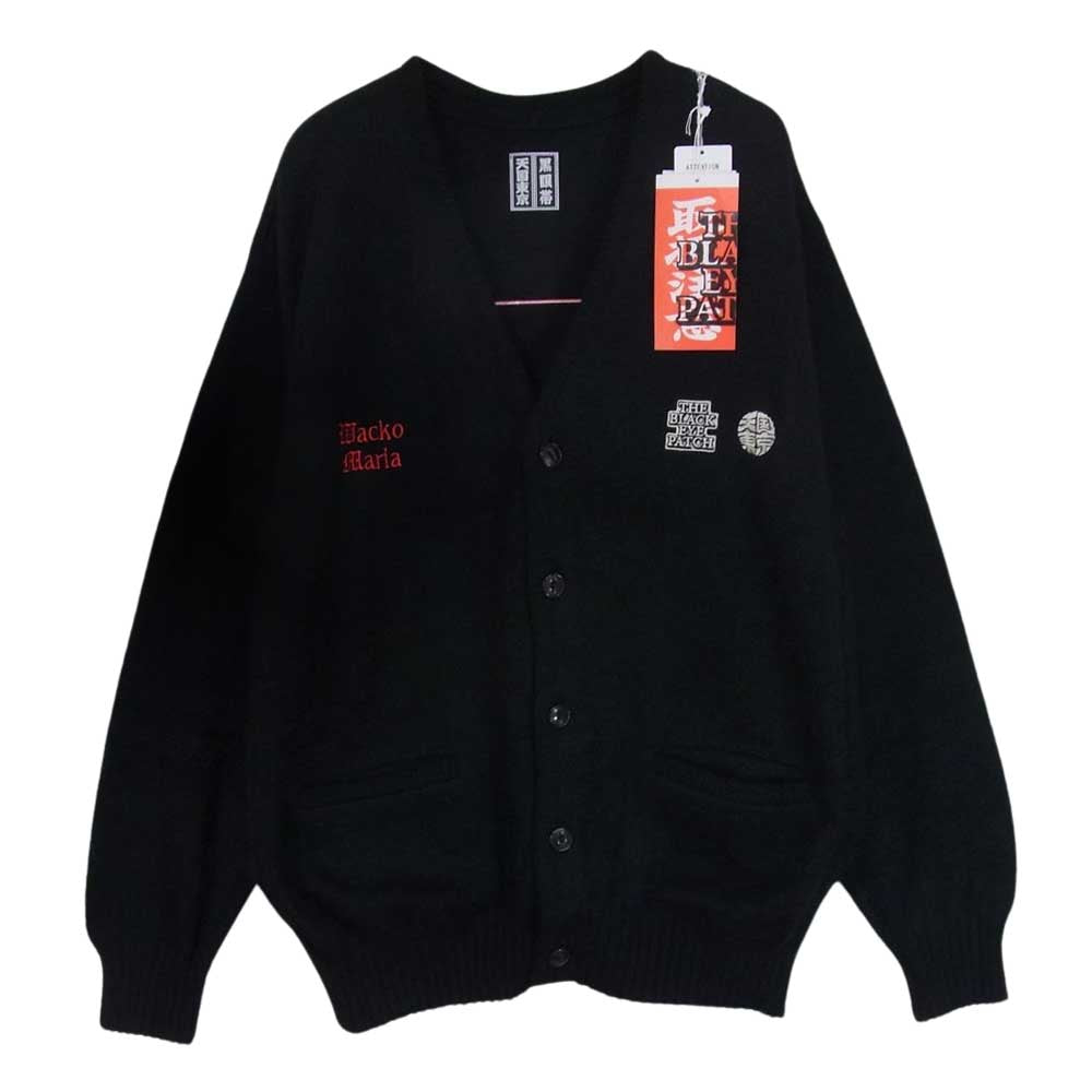 WACKO MARIA ワコマリア 22AW BEP-WM-KN01 × BLACK EYE PATCH MOHAIR KNIT CARDIGAN ブラックアイパッチ モヘア ニット カーディガン ブラック系 M【極上美品】【中古】