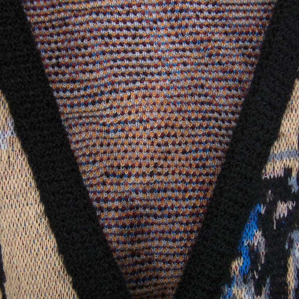 WACKO MARIA ワコマリア BASQUIAT-WM-KN04 JEAN-MICHEL BASQUIAT MOHAIR KNIT JACQUARD CARDIGAN TYPE-1 バスキア モヘアニットジャガードカーディガン Mサイズ ブラック系 M【極上美品】【中古】