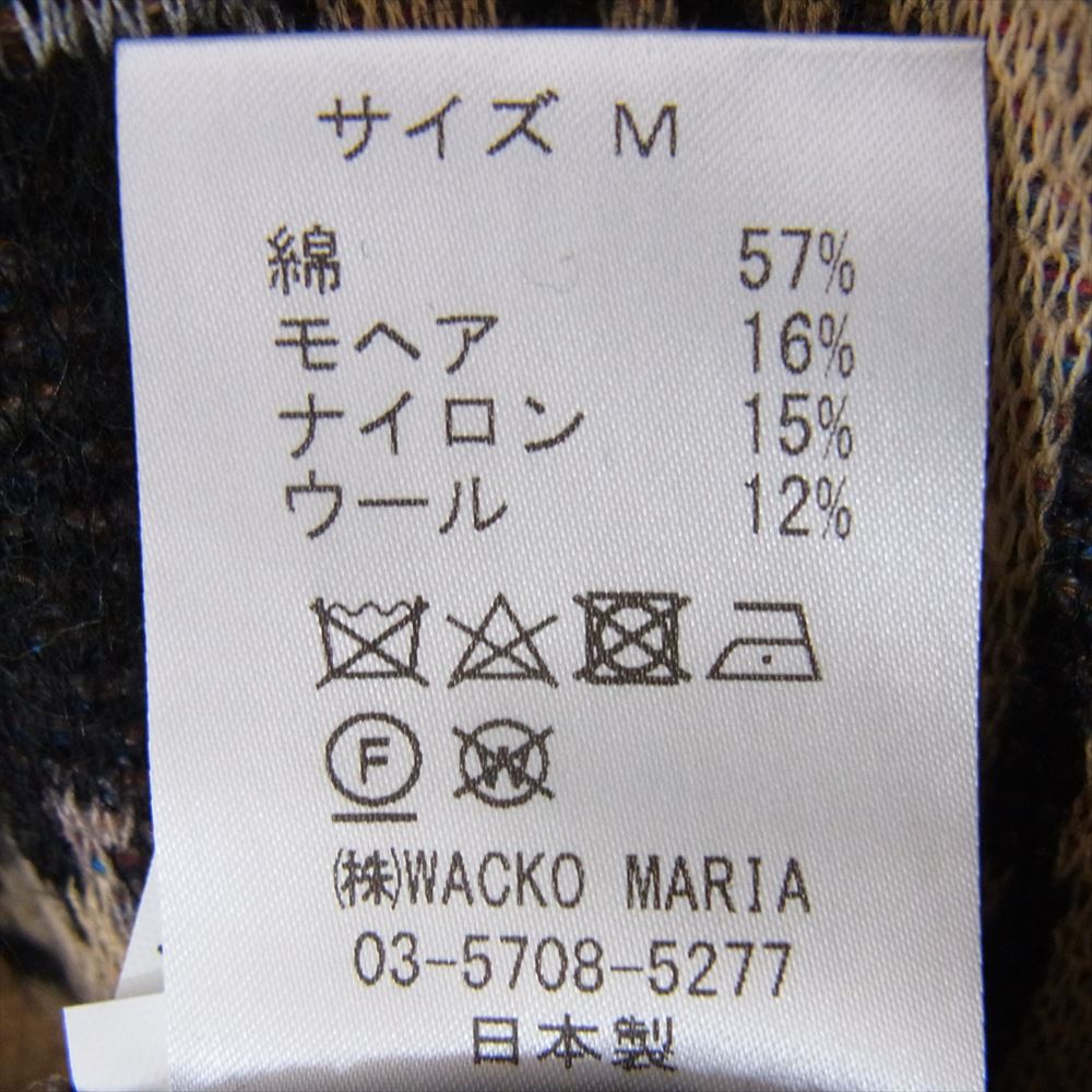 WACKO MARIA ワコマリア BASQUIAT-WM-KN04 JEAN-MICHEL BASQUIAT MOHAIR KNIT JACQUARD CARDIGAN TYPE-1 バスキア モヘアニットジャガードカーディガン Mサイズ ブラック系 M【極上美品】【中古】