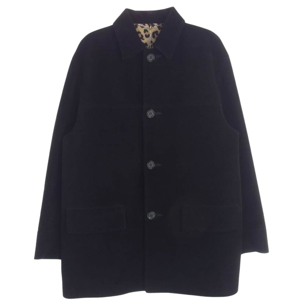 WACKO MARIA ワコマリア 22FW-WMO-CO08 SUEDE LEATHER COAT カウハイド スエード レザー コート ブラック系 M【極上美品】【中古】