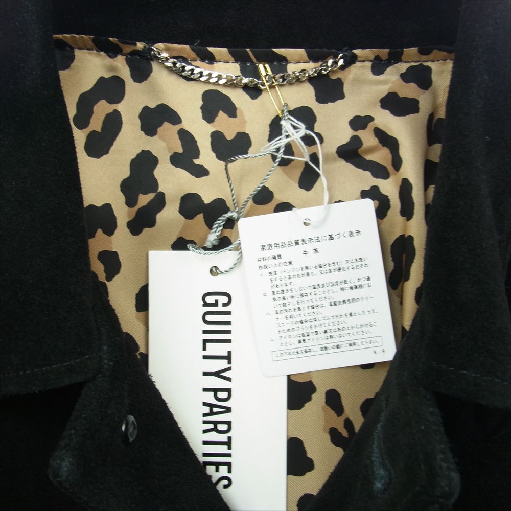 WACKO MARIA ワコマリア 22FW-WMO-CO08 SUEDE LEATHER COAT カウハイド スエード レザー コート ブラック系 M【極上美品】【中古】