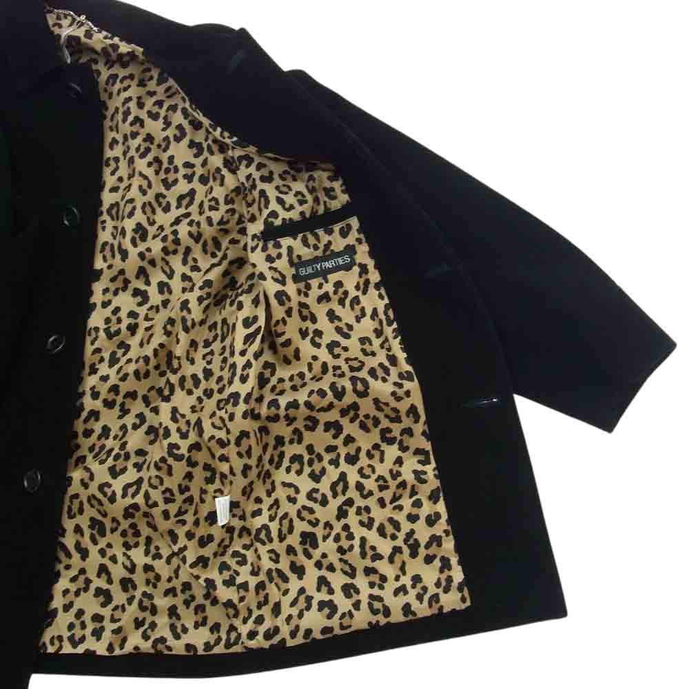 WACKO MARIA ワコマリア 22FW-WMO-CO08 SUEDE LEATHER COAT カウハイド スエード レザー コート ブラック系 M【極上美品】【中古】