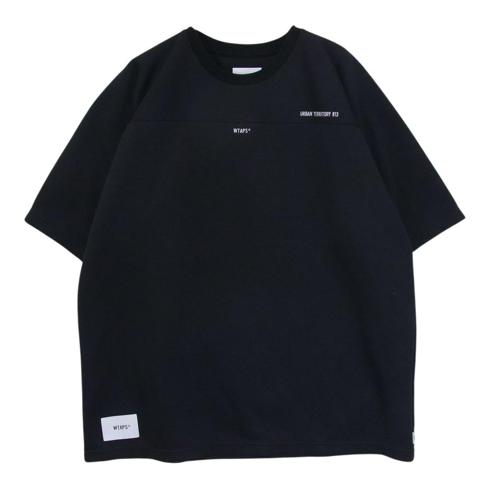 WTAPS ダブルタップス 22SS 221ATDT-CSM21 QB SS POLY 刺繍 Tシャツ 半袖 ブラック系 3【中古】