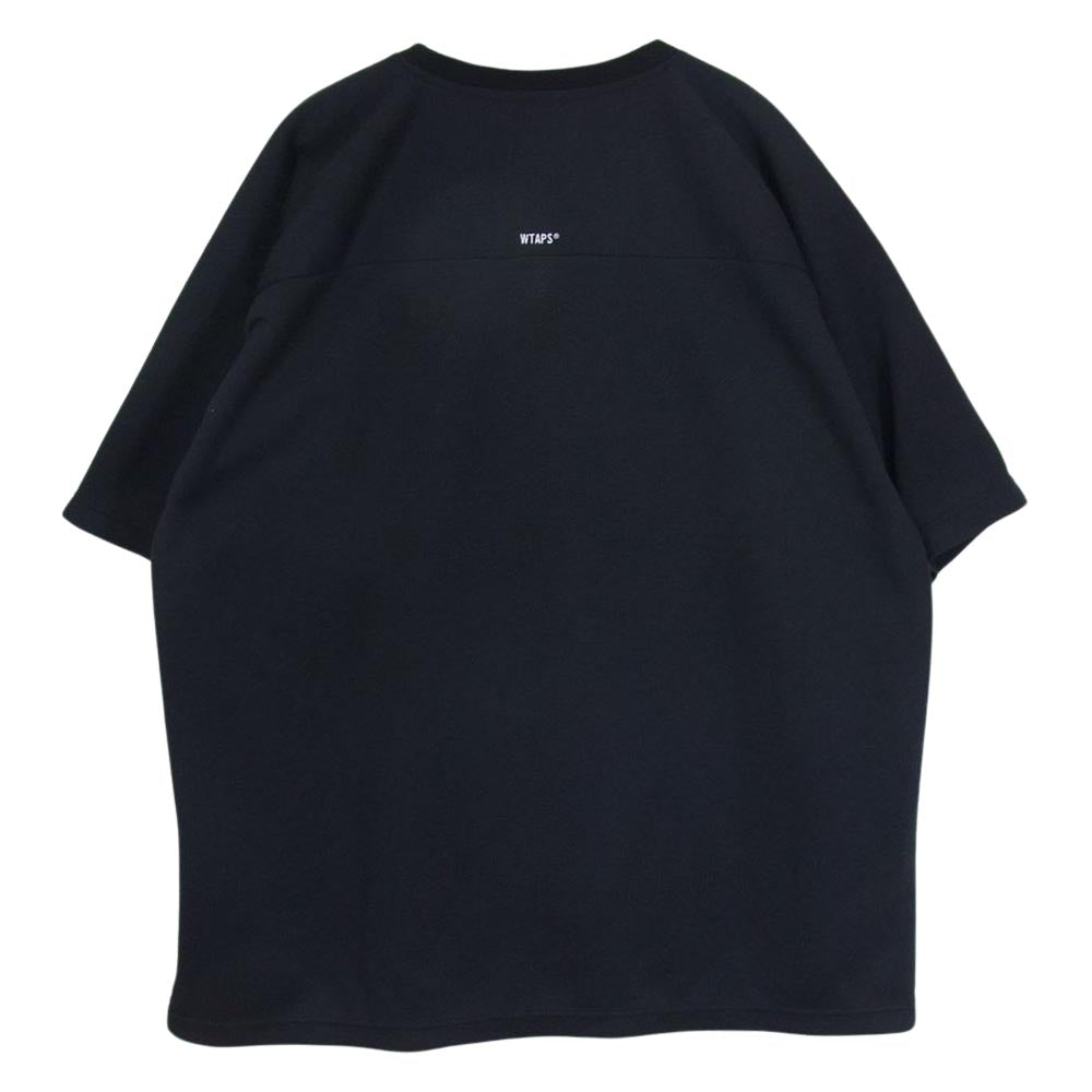 WTAPS ダブルタップス 22SS 221ATDT-CSM21 QB SS POLY 刺繍 Tシャツ 半袖 ブラック系 3【中古】
