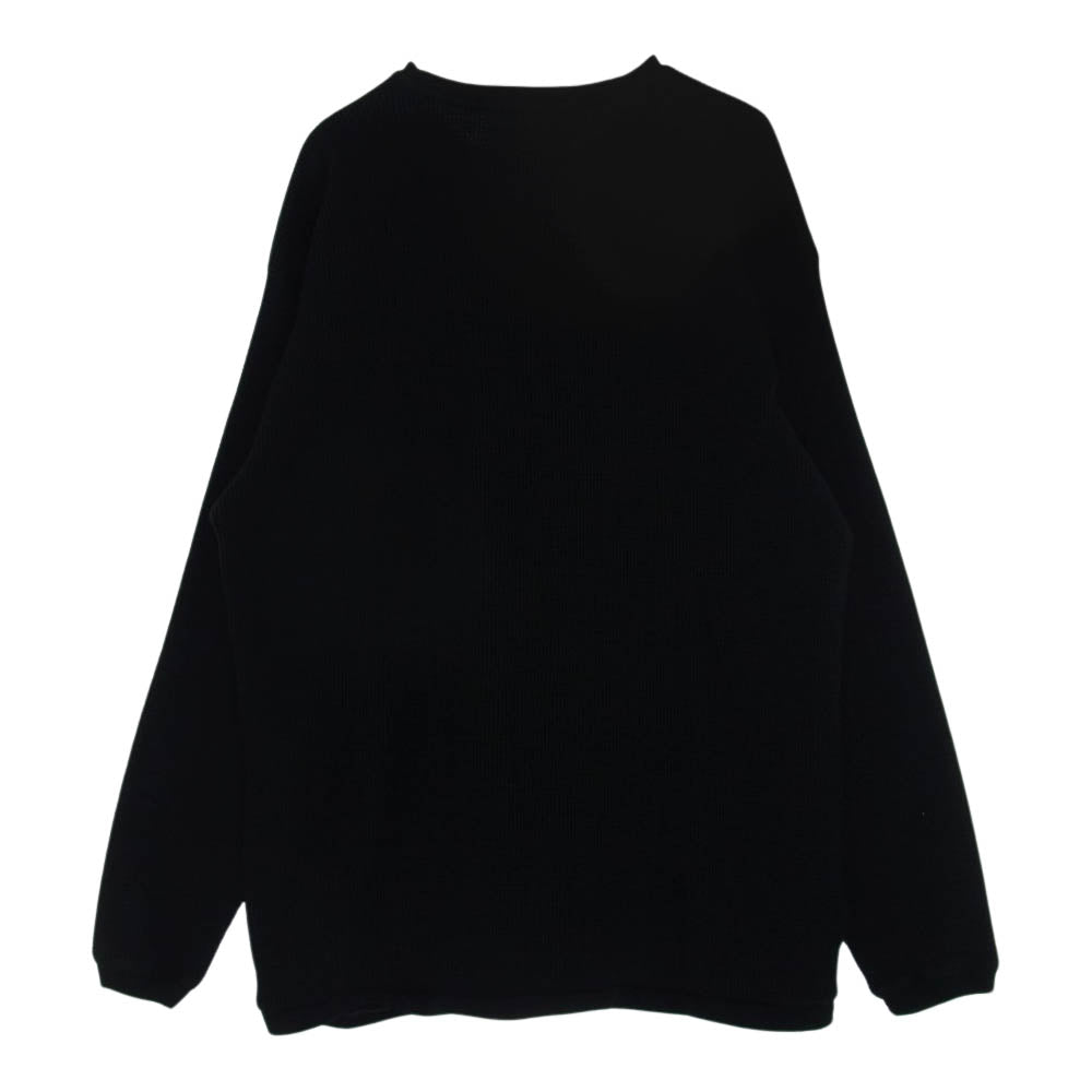 WTAPS ダブルタップス 21SS 2111ATDT-CSM28  WAFFLE LS COPO ワッフル ロゴ 長袖 Tシャツ ブラック系 X03【中古】