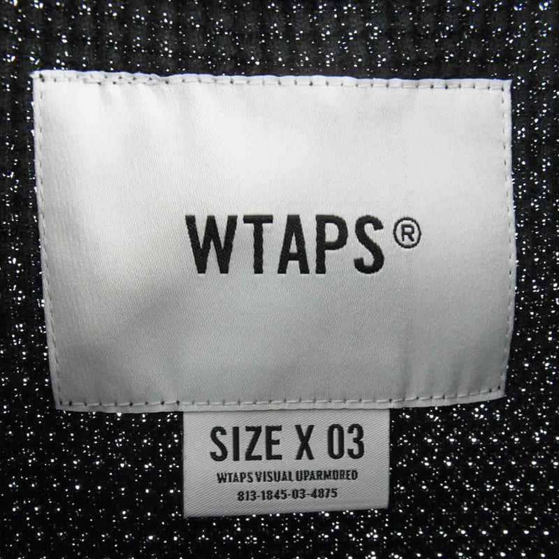 WTAPS ダブルタップス 21SS 2111ATDT-CSM28  WAFFLE LS COPO ワッフル ロゴ 長袖 Tシャツ ブラック系 X03【中古】