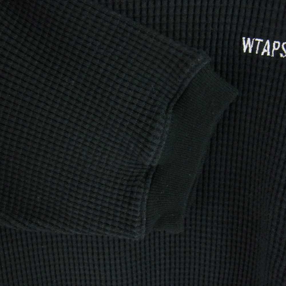 WTAPS ダブルタップス 21SS 2111ATDT-CSM28  WAFFLE LS COPO ワッフル ロゴ 長袖 Tシャツ ブラック系 X03【中古】