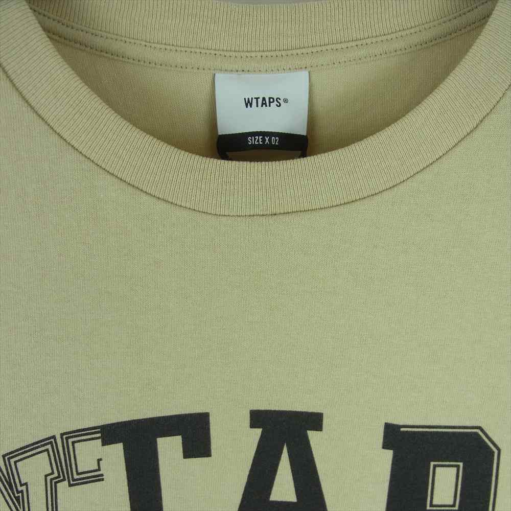 WTAPS ダブルタップス 22SS 221ATDT-STM09S RANSOM SS COTTON クルーネック ロゴ 半袖 Tシャツ ベージュ系  02【美品】【中古】