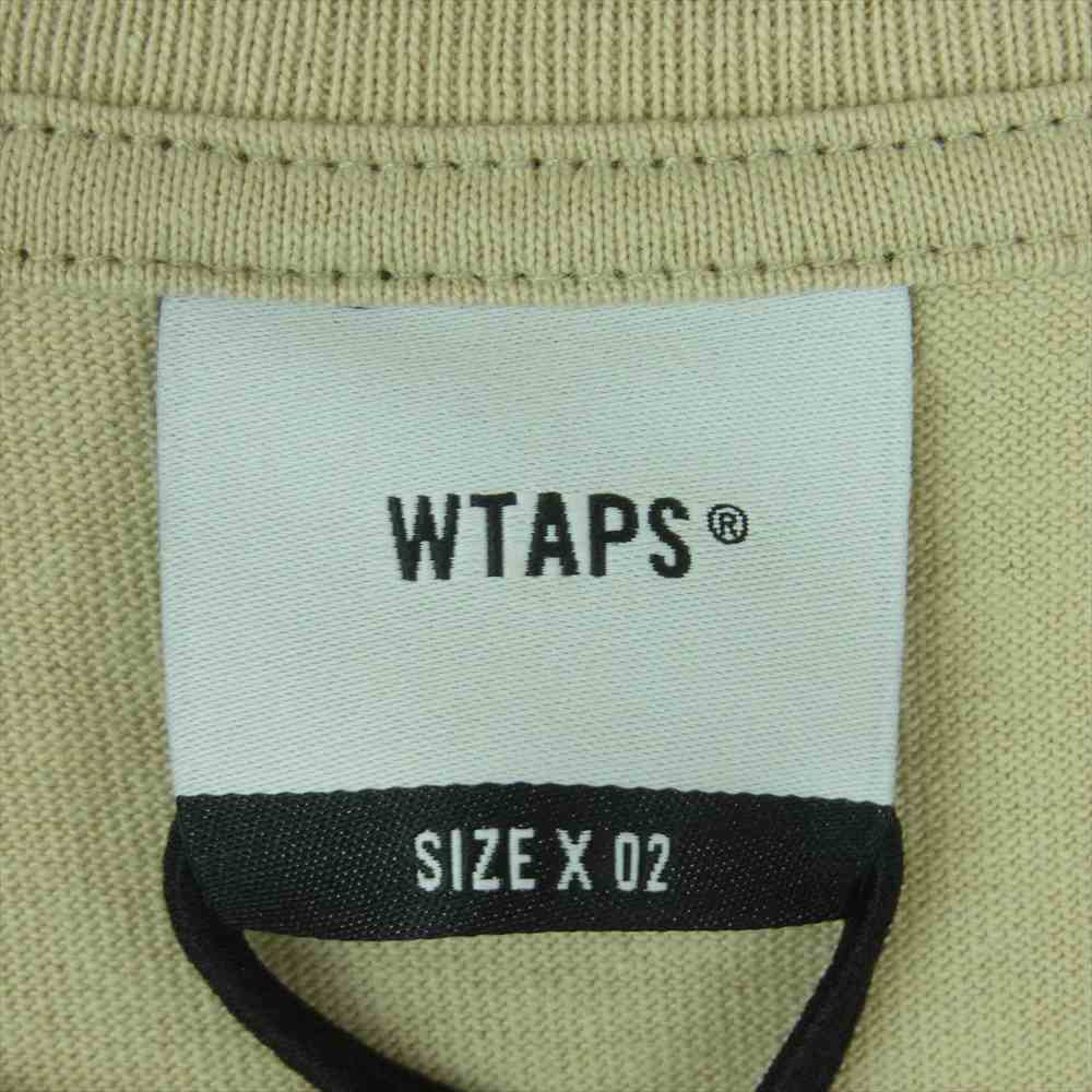 WTAPS ダブルタップス 22SS 221ATDT-STM09S RANSOM SS COTTON クルーネック ロゴ 半袖 Tシャツ ベージュ系 02【美品】【中古】