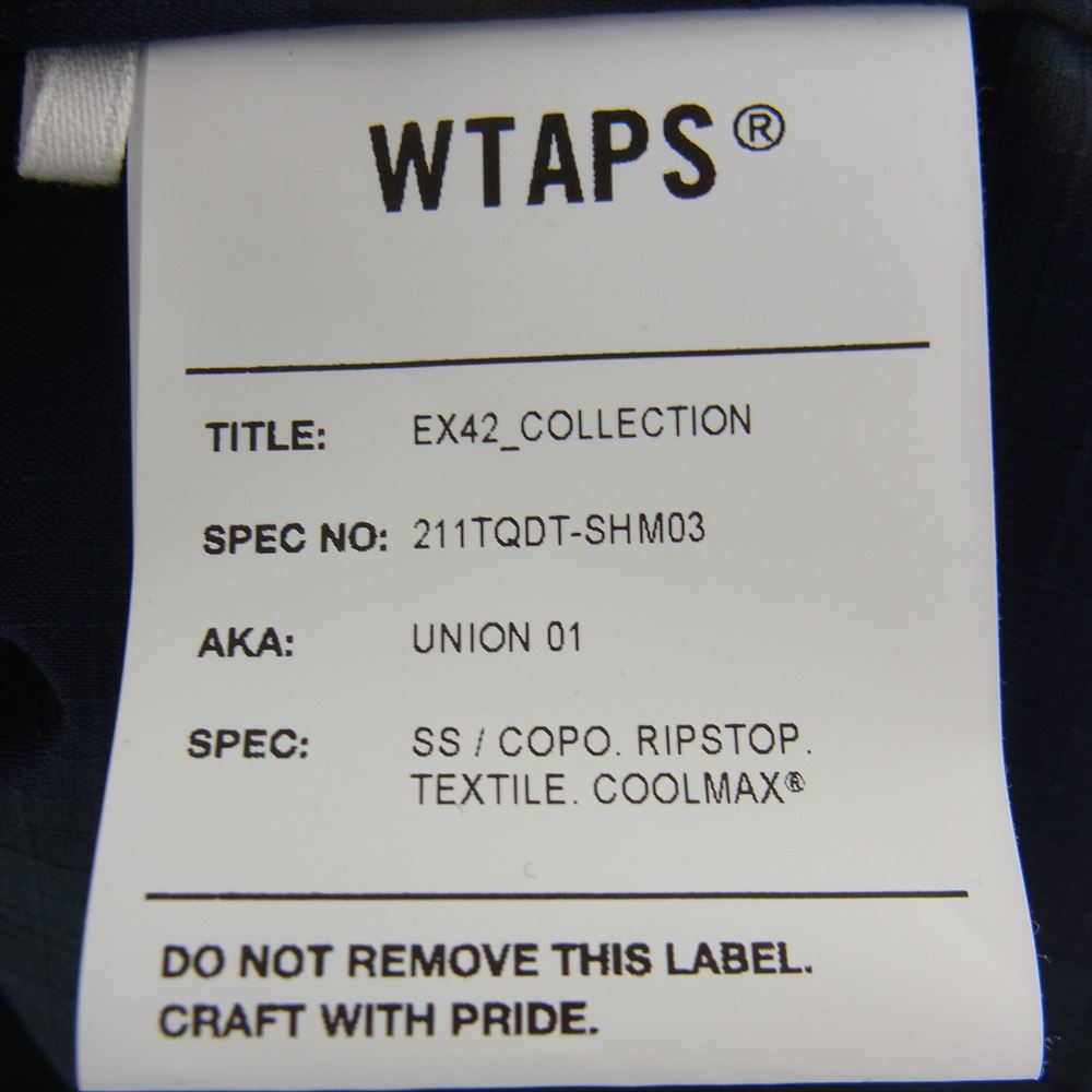 WTAPS ダブルタップス 21SS 211TQDT-SHM03 UNION 01 SHIRT チェック シャツ 半袖 ネイビー系 グリーン系 ブラック系 X 03【中古】