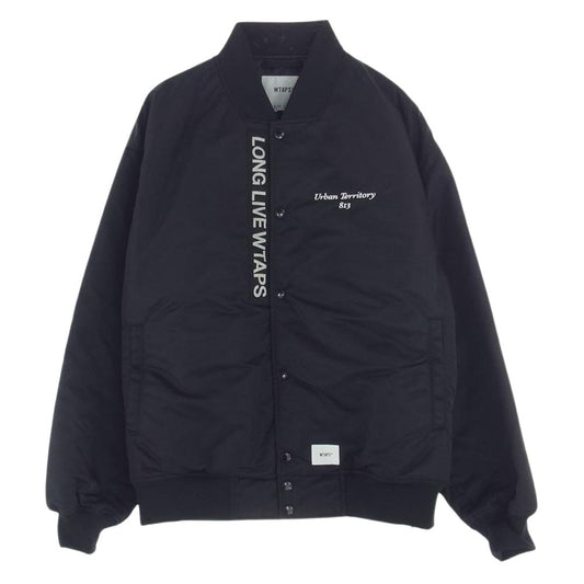 WTAPS ダブルタップス 22AW 222TQDT-JKM01 NYLON TWILL TEAM JACKET ナイロン ツイル チーム ジャケット  ブラック系 03【美品】【中古】