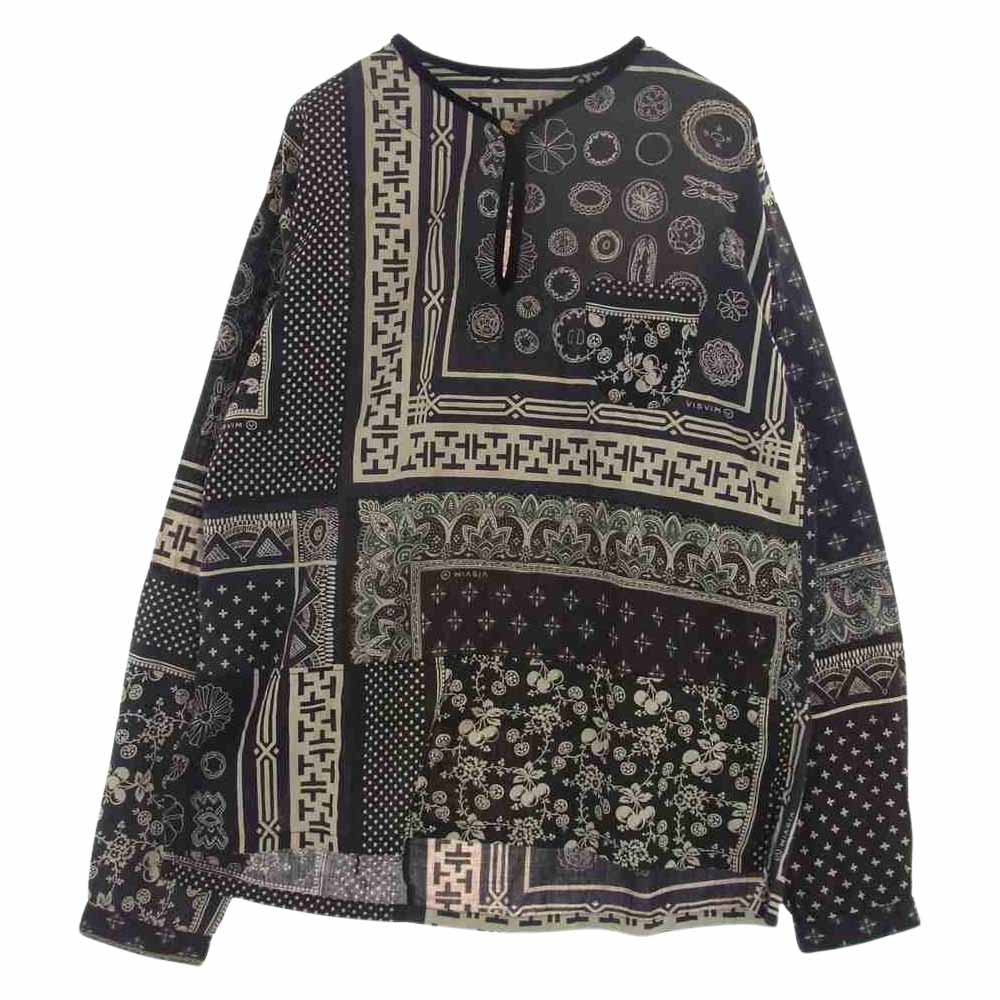 VISVIM ビズビム 0219905011001 TUNIC P.O. BANDANA バンダナ チュニック シャツ ブラック系 ネイビー系 3【美品】【中古】