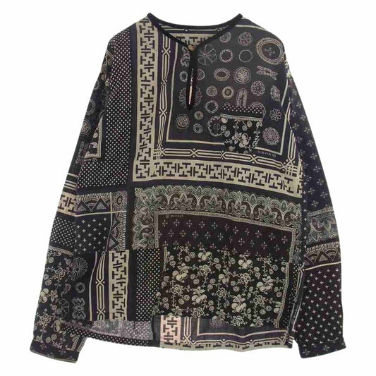 VISVIM ビズビム 0219905011001 TUNIC P.O. BANDANA バンダナ チュニック シャツ ブラック系 ネイビー系 3【美品】【中古】