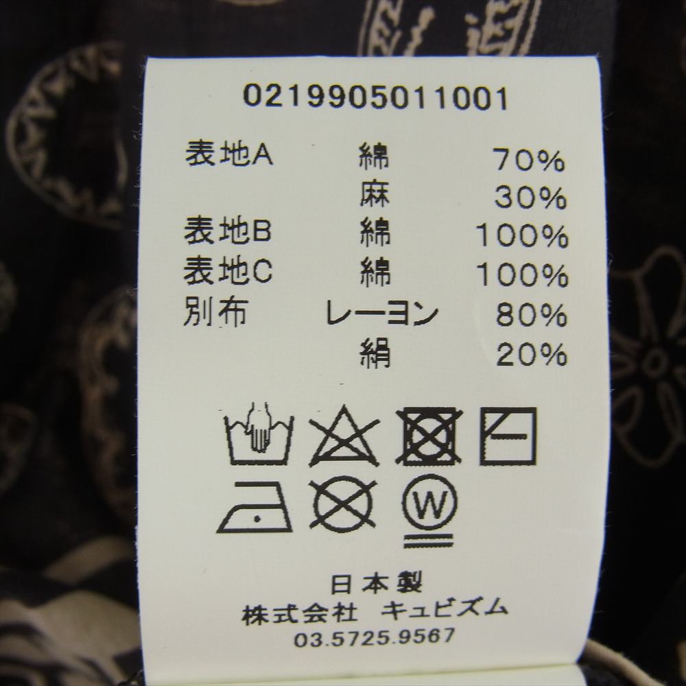 VISVIM ビズビム 0219905011001 TUNIC P.O. BANDANA バンダナ チュニック シャツ ブラック系 ネイビー系 3【美品】【中古】