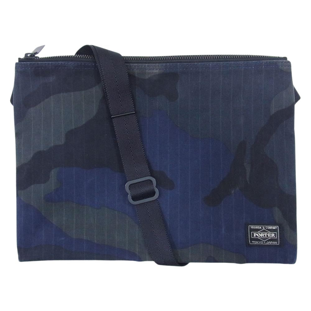 PORTER ポーター カモフラ 迷彩 サコッシュ ショルダー バッグ ネイビー系【中古】