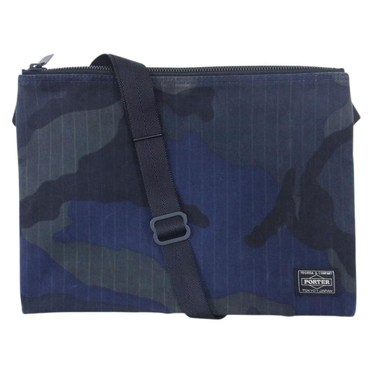 PORTER ポーター カモフラ 迷彩 サコッシュ ショルダー バッグ ネイビー系【中古】