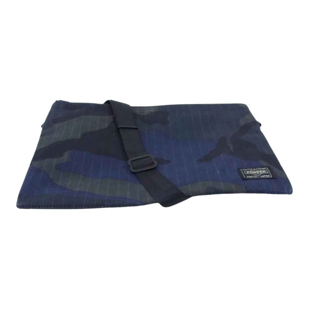 PORTER ポーター カモフラ 迷彩 サコッシュ ショルダー バッグ ネイビー系【中古】