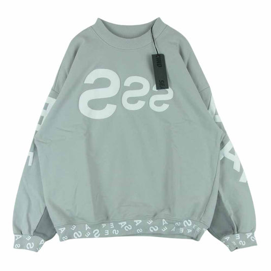 WIND AND SEA ウィンダンシー WDS-21S-TPS-07 AAAEEESSS Crew Neck Sロゴ クルーネック ロゴ スウェット 中国製 グレー系 S【中古】
