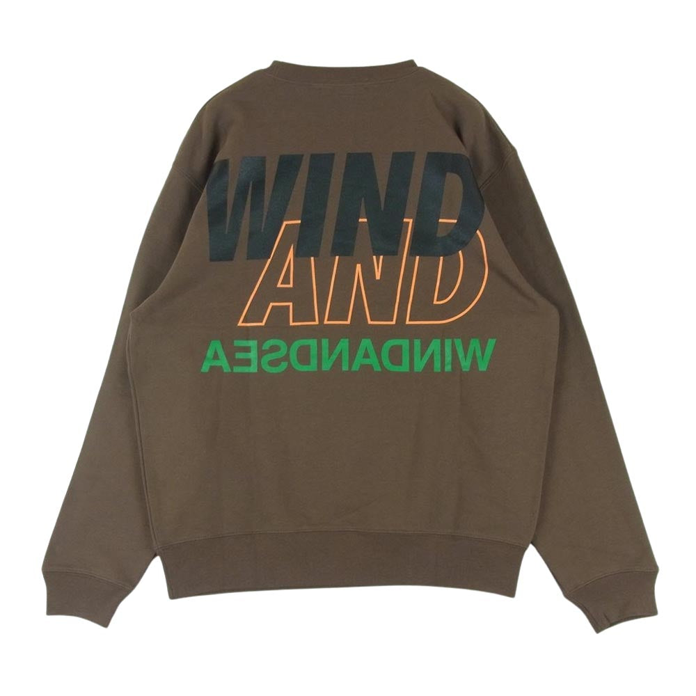 WIND AND SEA ウィンダンシー YOU AND SEA ロゴ プリント スウェット トレーナー コットン ミャンマー製 ブラウン系 S【中古】