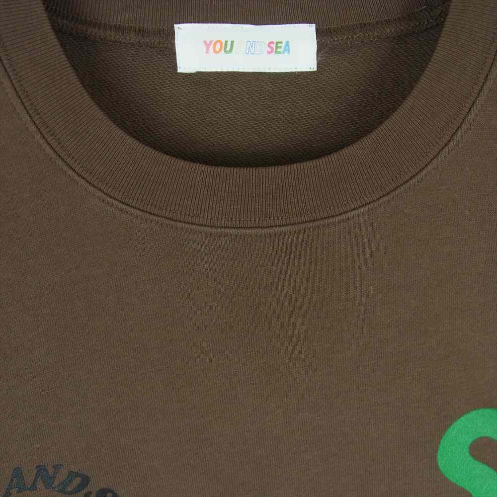 WIND AND SEA ウィンダンシー YOU AND SEA ロゴ プリント スウェット トレーナー コットン ミャンマー製 ブラウン系 S【中古】