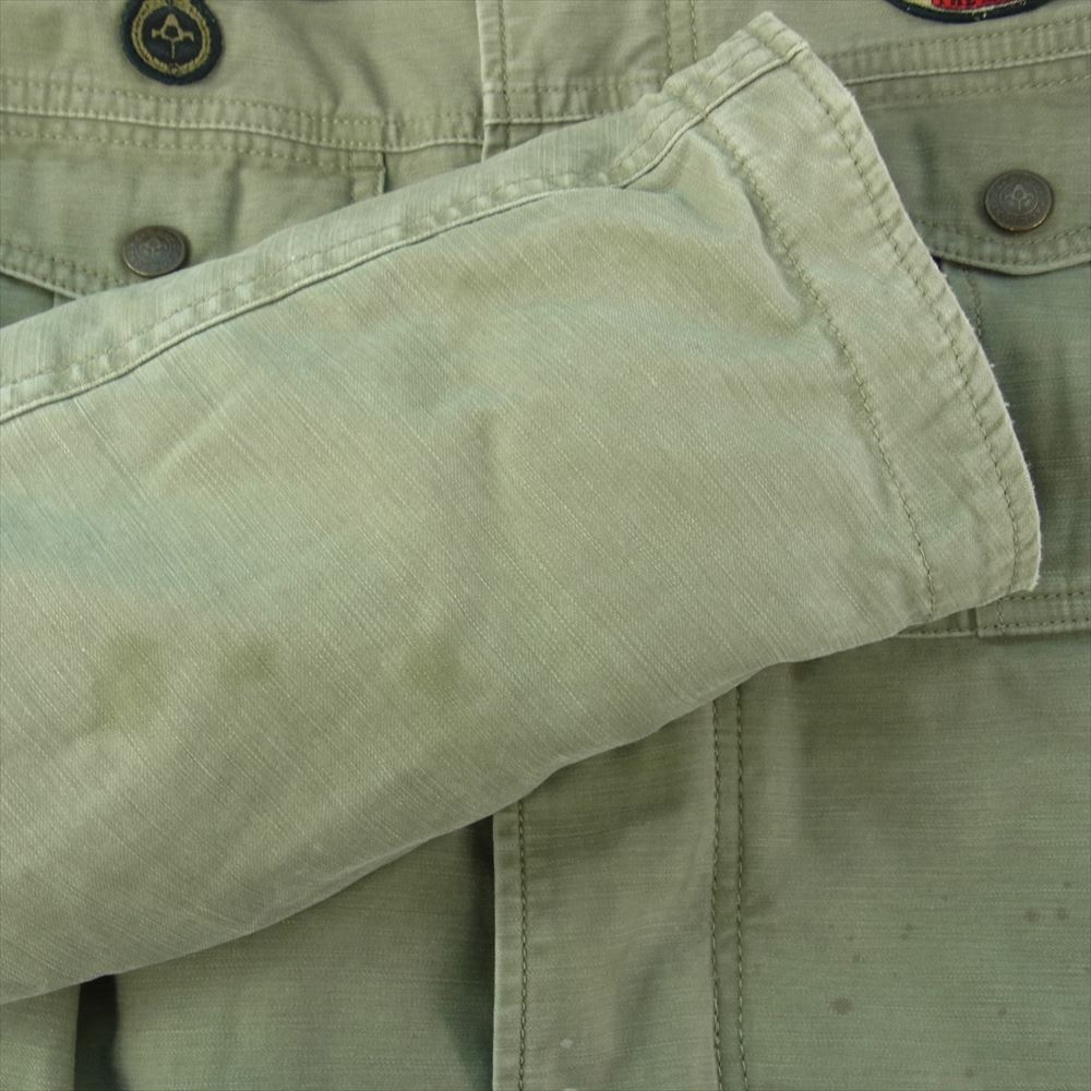 BACKBONE バックボーン BB10FW-B11 ロゴ 刺繍 ボア ミリタリー ジャケット  カーキ系 L【中古】